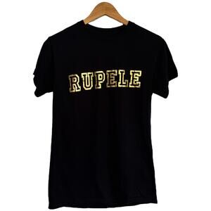 Gildan Small Y2K Graphic Tee Black Crewneck Streetwear Modern